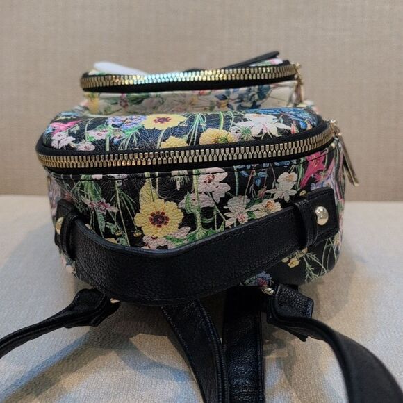 Betsy Johnson Black Floral Dog Mini Kitsch Backpack - Picture 9 of 12